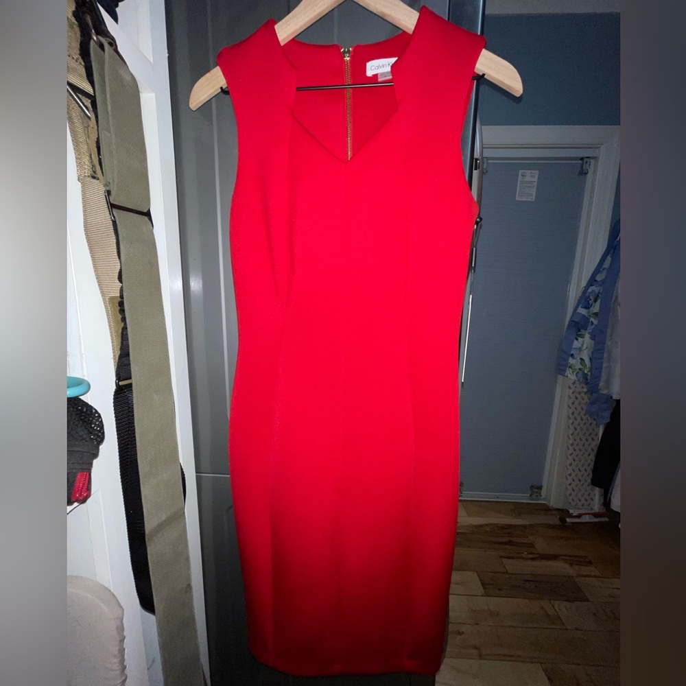 Calvin Klein Red midi dress